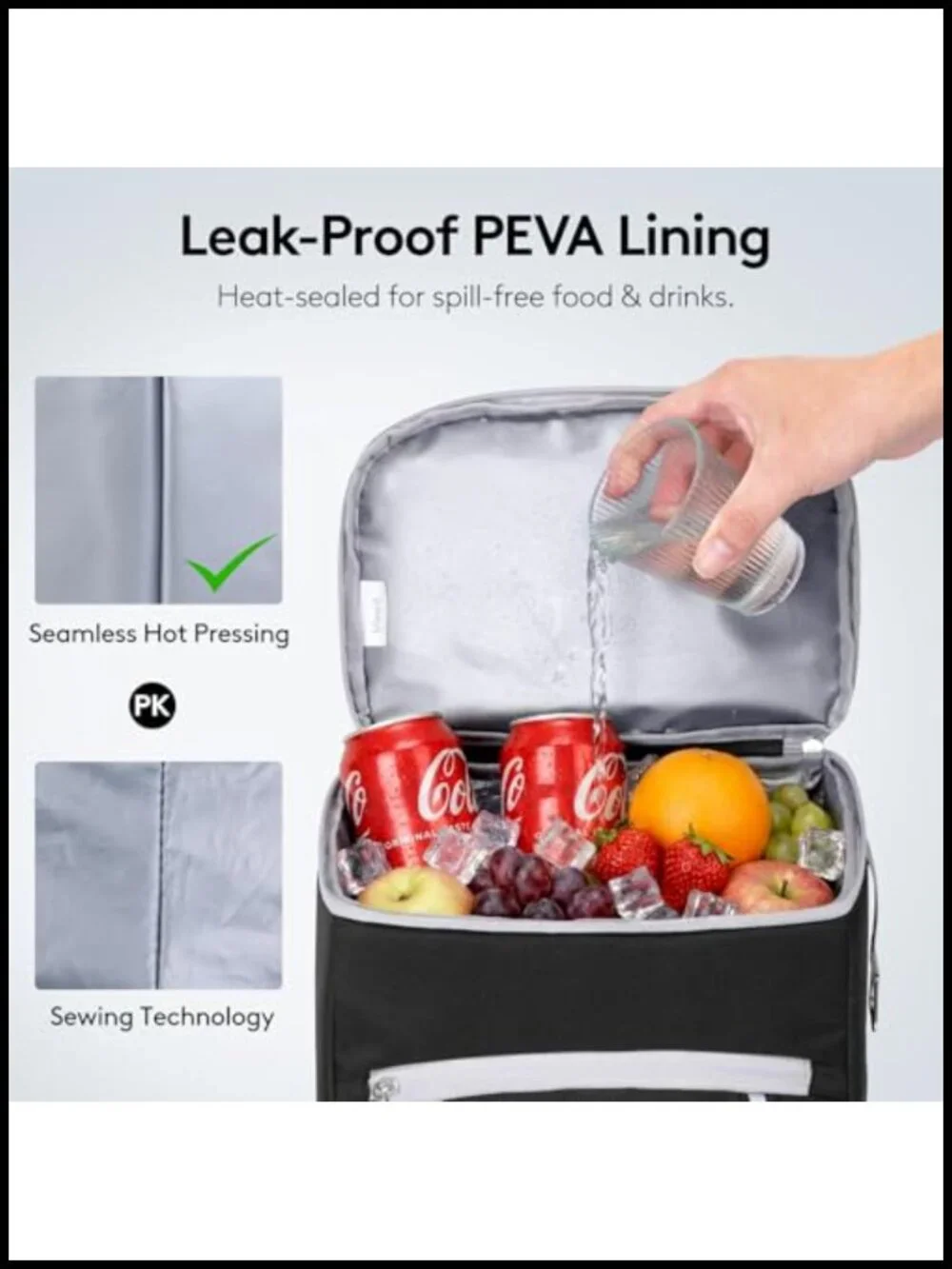 Insulated Cooler Backpack 30 Can Capacity Leakproof Picnic Hiking